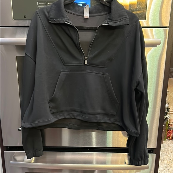 NWOT 90 Degree By Reflex Black‎ Oversized Polo Sweatshirt - Picture 1 of 4